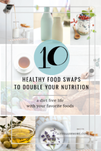 Are you trying to lose weight without losing your favorite foods? Do diets leave you unsatisfied and constantly craving those noms they somehow convince you to avoid? Start living a diet free life by simply incorporating these healthy food swaps and nutrition tips into your daily dining! #nutrition #healthyeating #dietplan