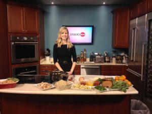 Sharing nutrition tips about grains for National Nutrition Month on Fox10 Studio 10's In the Kitchen
