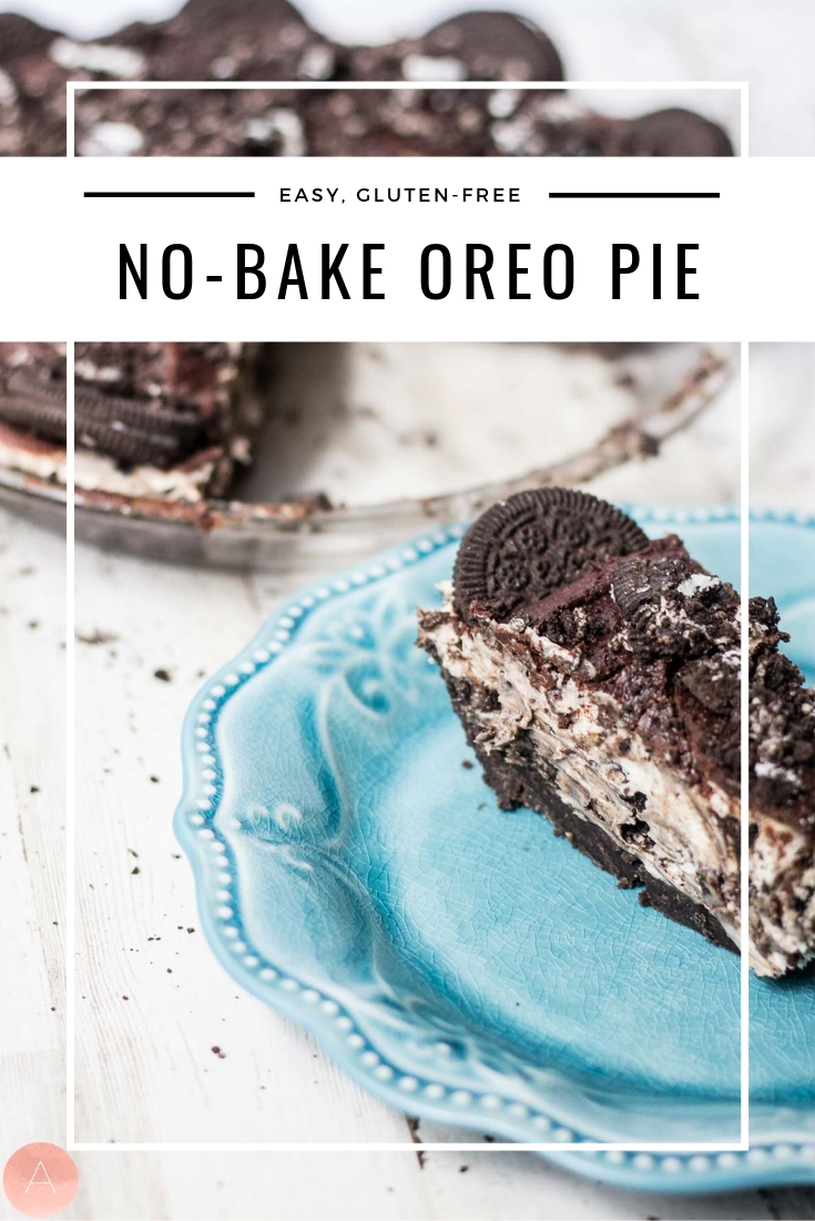 What’s better than a chocolate dessert recipe? An easy, no-bake, gluten-free chocolate dessert recipe! Whip up this gorgeous Oreo pie in no time flat to have a decadent and refreshing dessert that is make-ahead friendly and just a little bit healthy thanks to smart recipe swaps. #glutenfreerecipes #dessertrecipes #nobakerecipes #recipeswaps