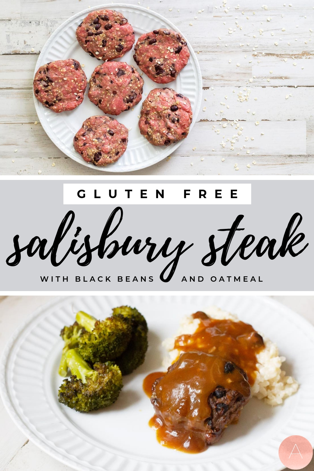 Searching for a healthy salisbury steak recipe? Search no more. This recipe features lean ground beef, black beans, oatmeal, and gluten free gravy for a nutritious and tender dinner that the whole family will love. #glutenfreerecipes #healthymeals #easydinners #easyhealthyrecipes